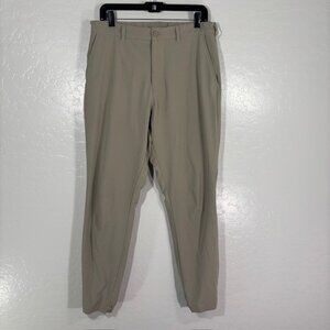 Mizzen Main Helmsman Slim Pants Mens 35W Khaki Beige Stretch Performance Casual